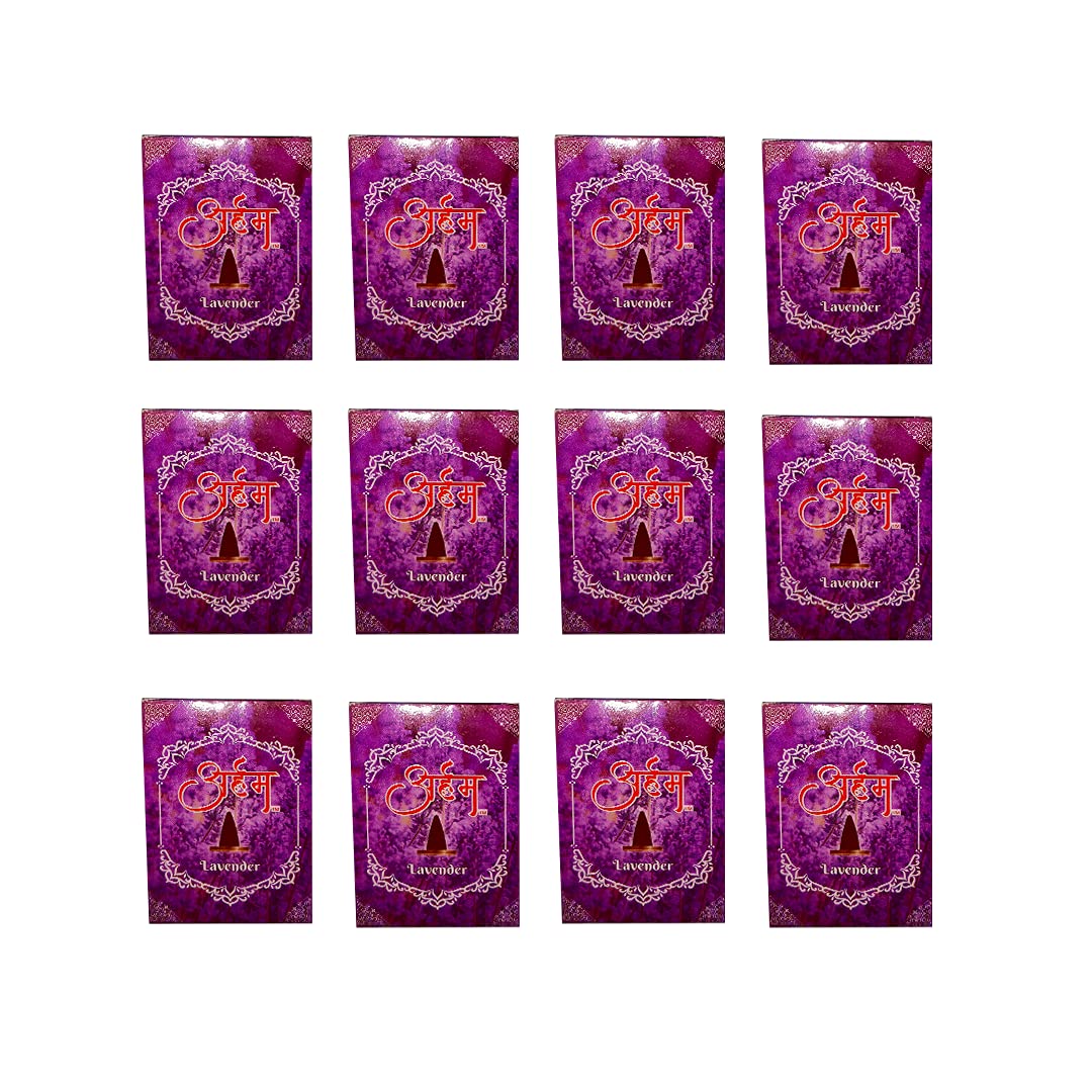 Arham Premium Lavender Dhoop Cone (Pack of 12)